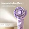Mini Portable Folding Fan With Spray Mister Humidifier USB Rechargeable Handheld Fan Suitable For Living Room Classroom School B 5