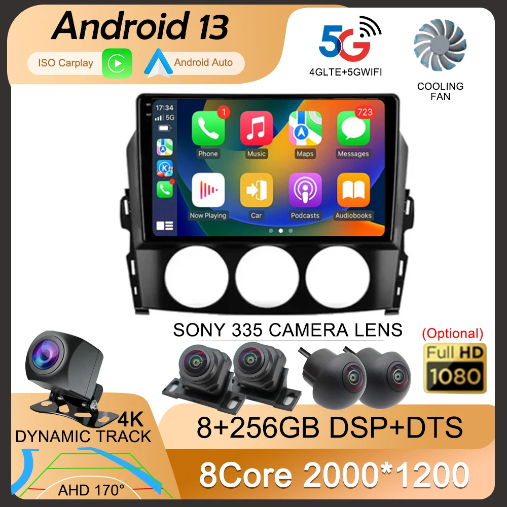 

Android 13 Carplay Auto Car Radio For Mazda MX-5 MX5 III 3 NC Miata 2008-2015 Multimedia Video Player GPS Stereo 2din Head Unit
