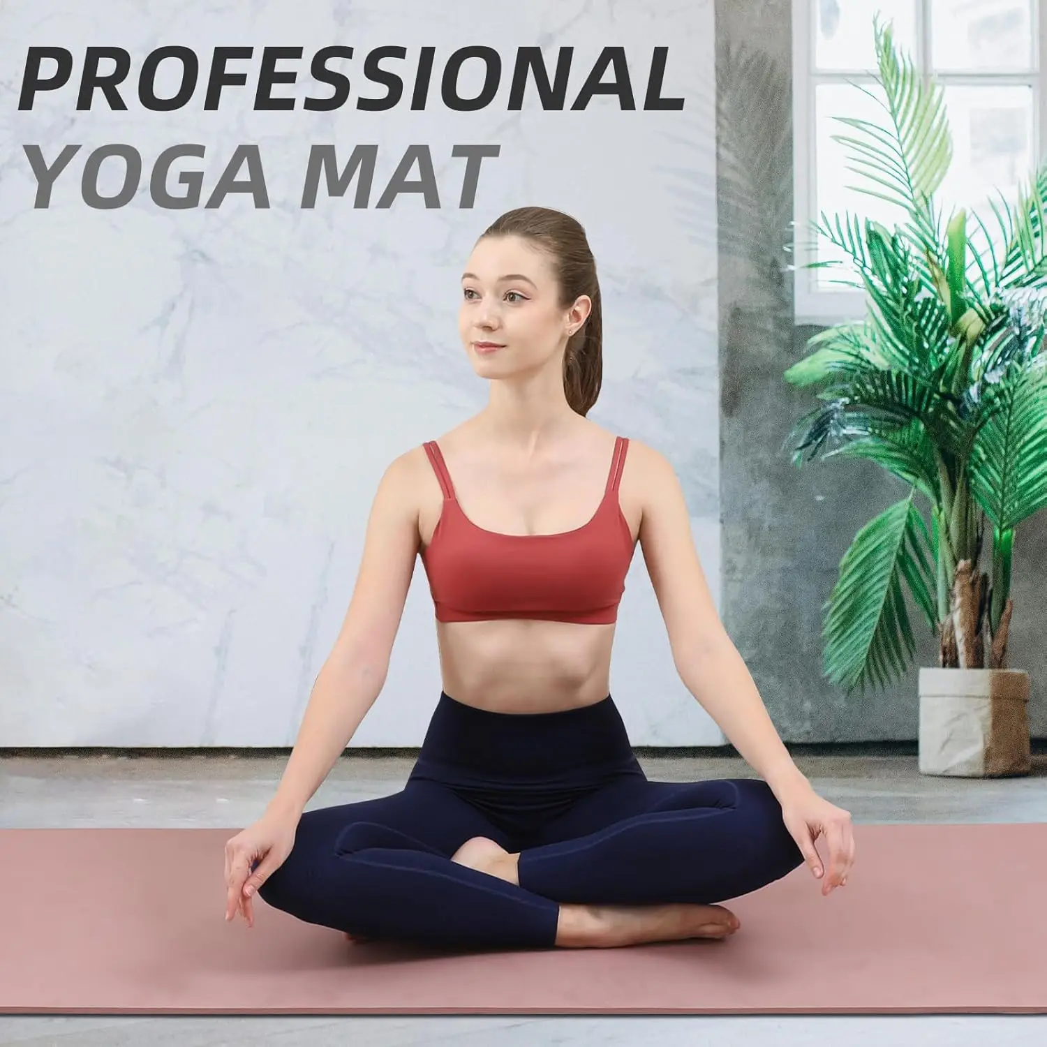 Extra Thick 8mm TPE Yoga Mat - 72" x 26" Non-Slip Travel Fitness Mat 5