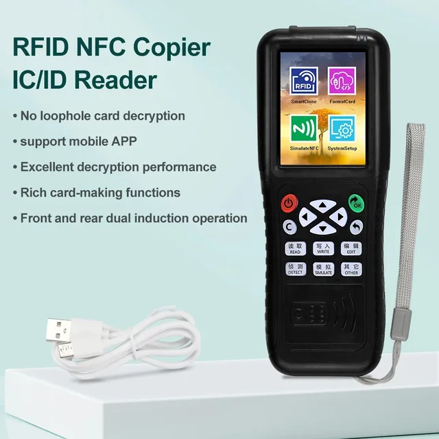 RFID Duplicator USB UID Rewritable 13.56 IC/ID Card Reader Writer Cloner 125KHz T5577 Programmer Copier Multi Frequency  Key fob 4