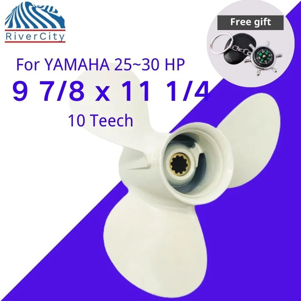 Outboard Propeller For Yamaha 20hp 25hp 30hp F25 9 7/8 *11 1/4 Boat Aluminum Alloy Screw 3 Blade 10 Spline Marine Engine