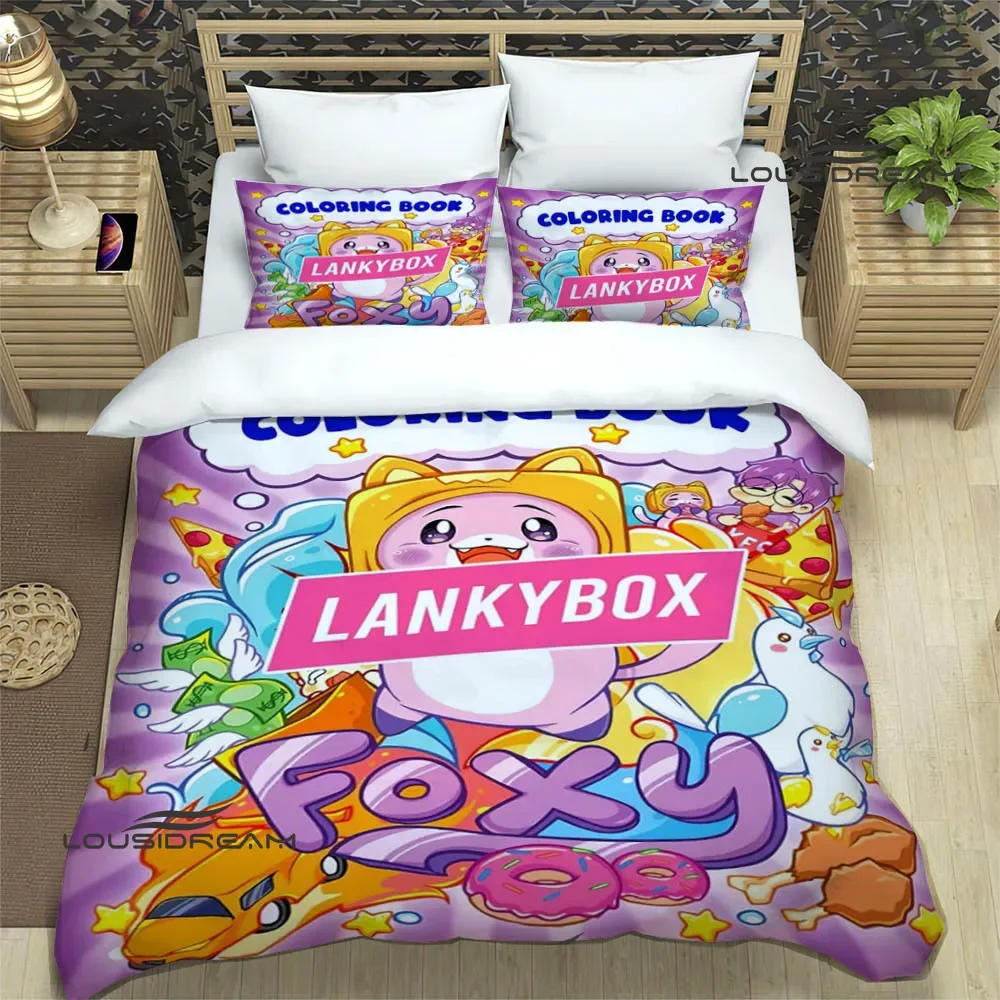 Lankybox Foxy Boxy cute printed Bedding Sets exquisite bed supplies set duvet cover bed comforter set bedding set luxury 2