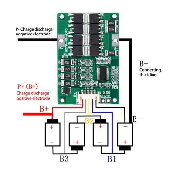 BMS 4S 20A 3.2V 3.7V LiFePO4 / Scheda di protezione carica batteria al litio 12.8V 14.4V 18650 32650 Batteria con bilanciato