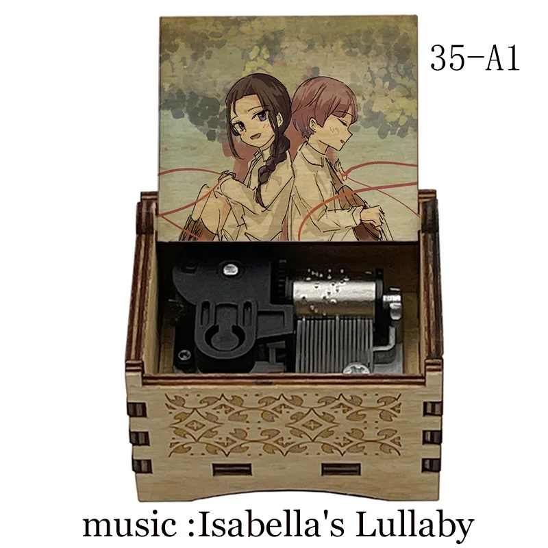 Anime Theme Black Exterior Clockwork Type Music Box The Promised Neverland Isabella's Lullaby Melody Home Decoration Ornaments