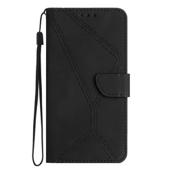Leather Wallet Flip Case with Card Slots for Honor 200 Lite (Black)