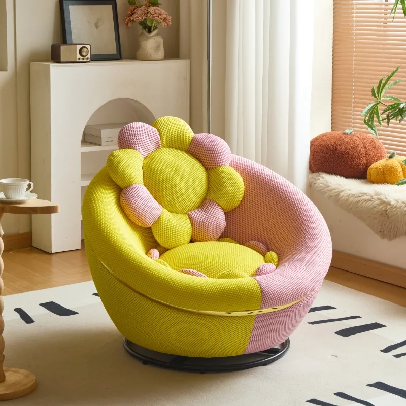 Modern Swivel Egg Chair Lazy Sofa Single Lounge Chair for Living Room Balcony Comfortable Leisure Egg Shell Design Furniture