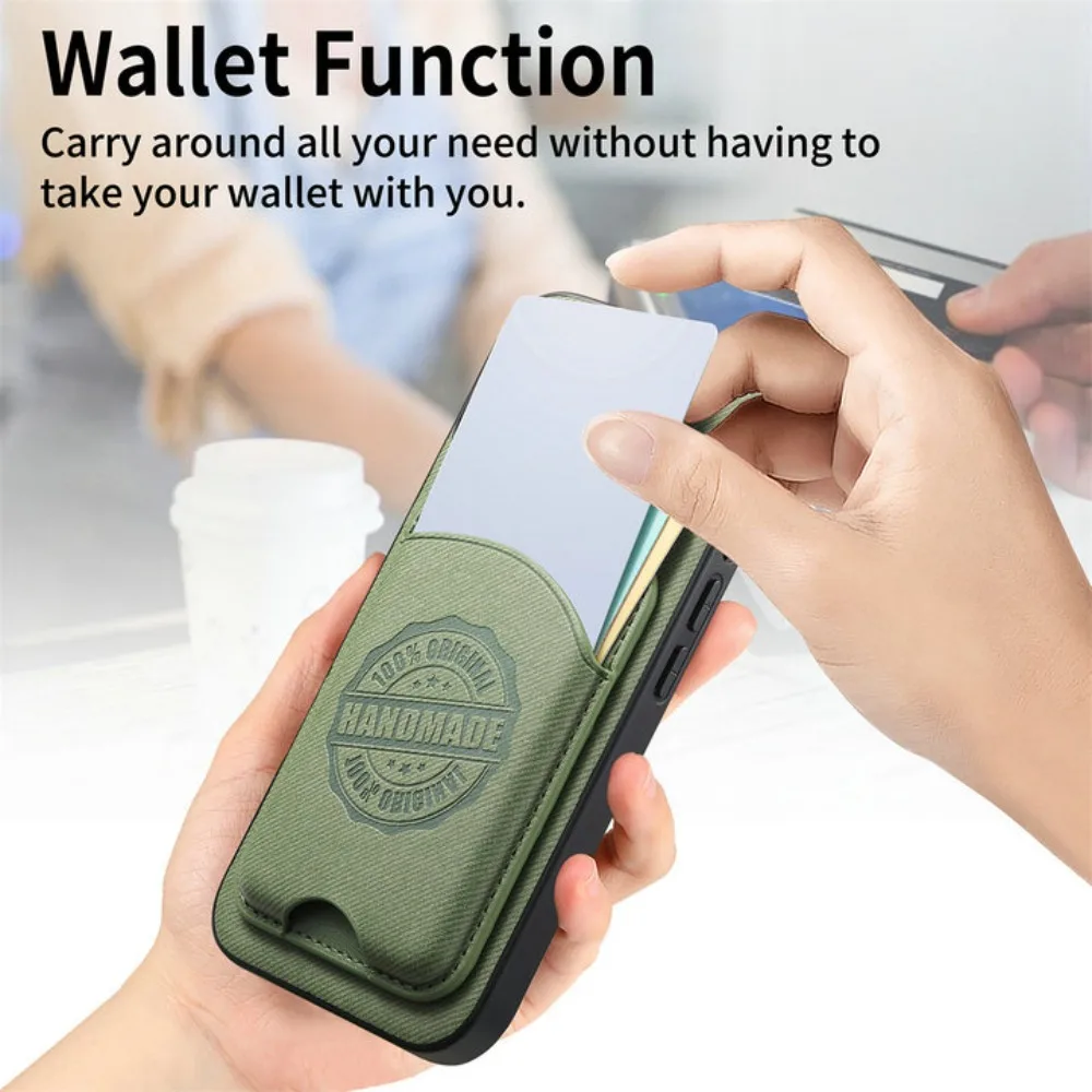 Detachable Leather Card Case with Magnetic Back Cover