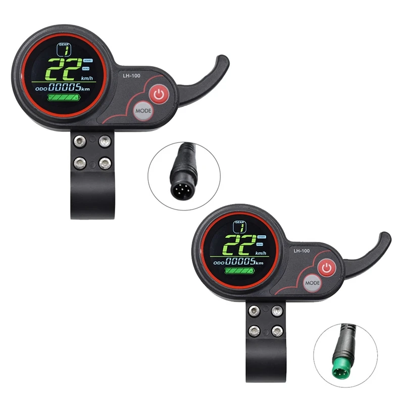 

LH100 LCD Display Dashboard Throttle Meter 24V-60V For Kugoo Electric Scooter Ebike LCD Display Speedometer Parts (6PIN)