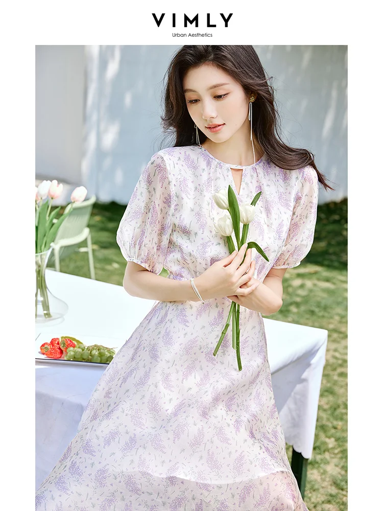 vimly-fairycore-purple-floral-dresses-for-women-2023-french-elegant-short-sleeve-ladies-sweet-printed-chiffon-summer-dress