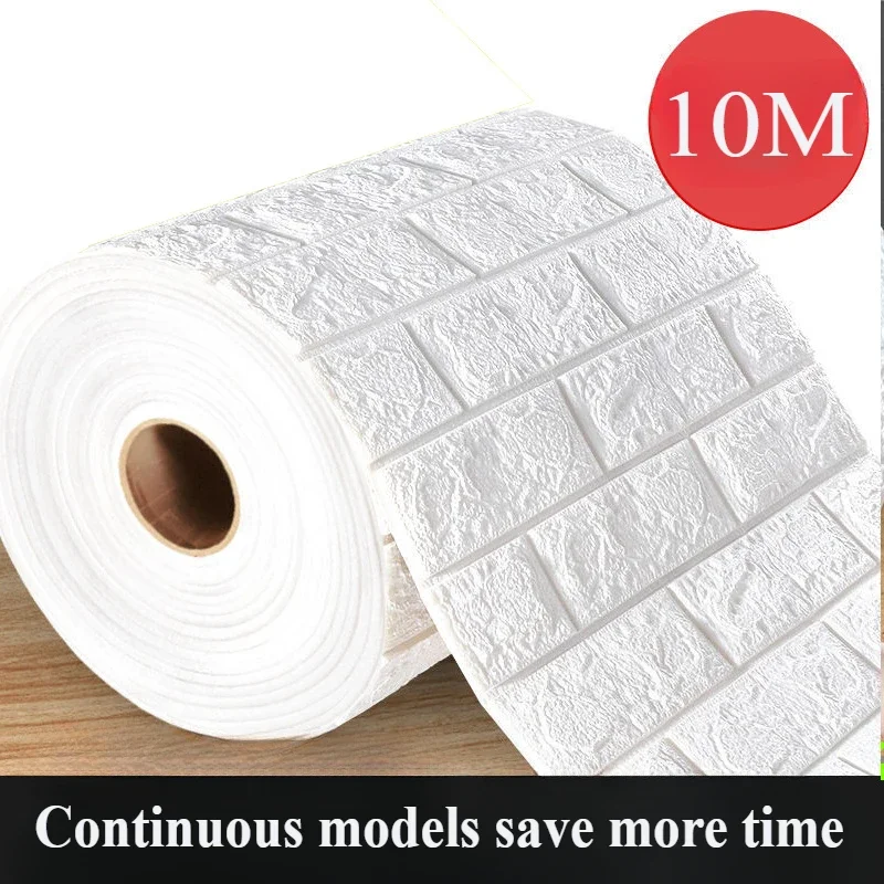 70cmx1m/5m/10m Metre 3D Soft Foam Brick Wallpaper Sticker Self Adhesive Living Room Home Kitchen Bathroom Decorative Wall Paper