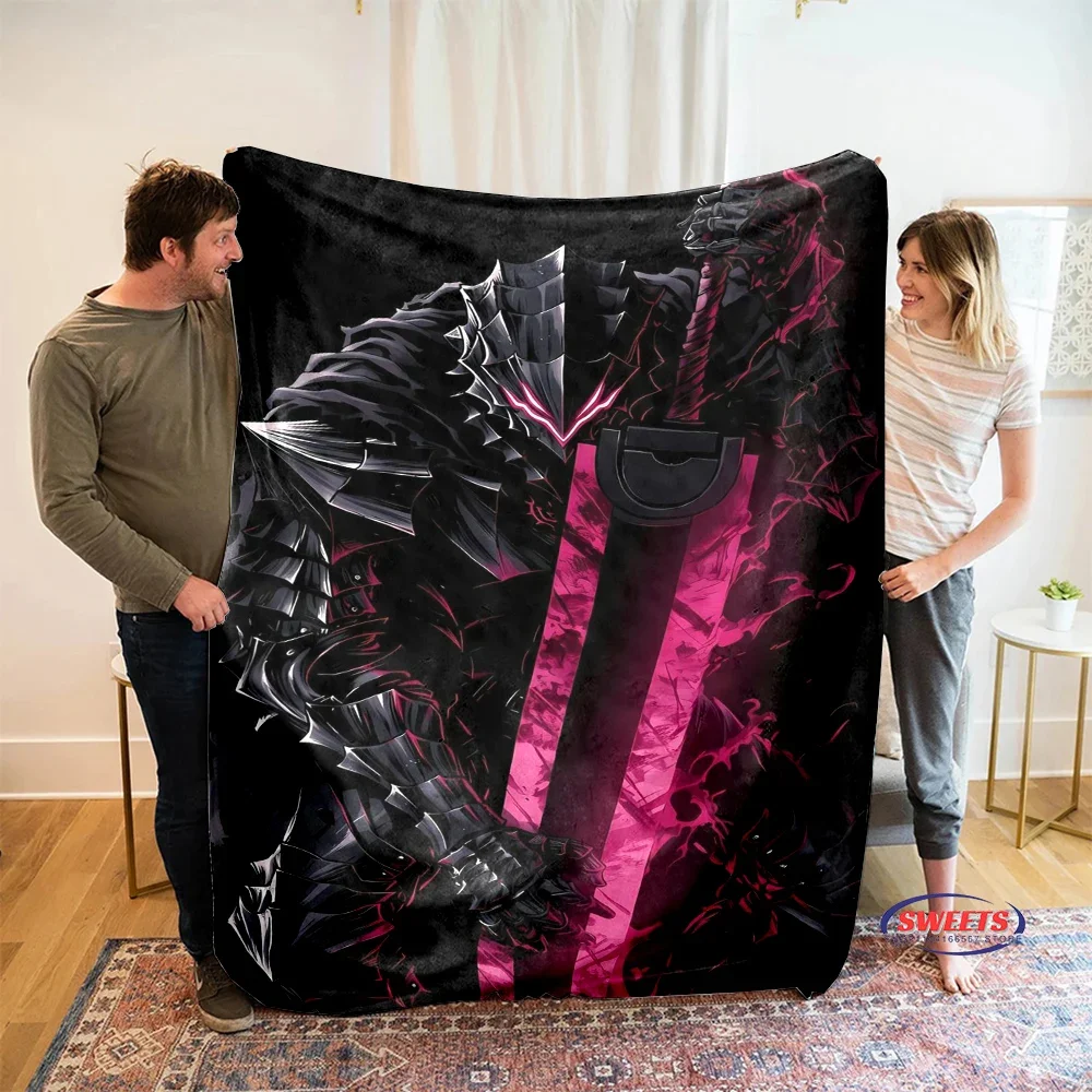 NEW! 3D Classic B-Berserk Soft Flannel Blanket for Bed Bedroom Sofa Picnic,Warm Throw Blanket for Cover Outdoor Leisure Nap Trip 4