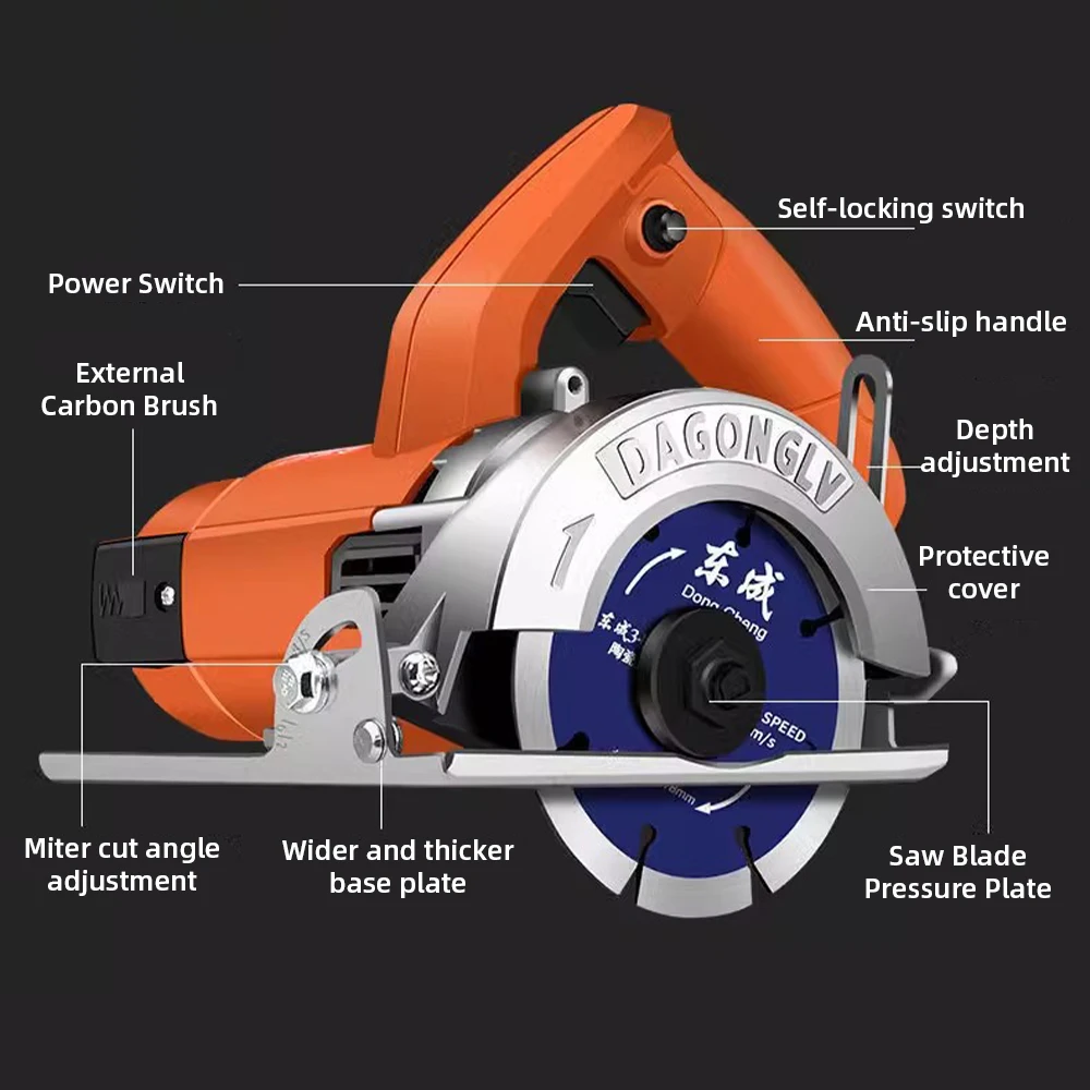 Mini Electric Cutting Machine Woodworking Multifunctional Portable Electric Saw Slotting Machine for Household Tile Stone Marble 4