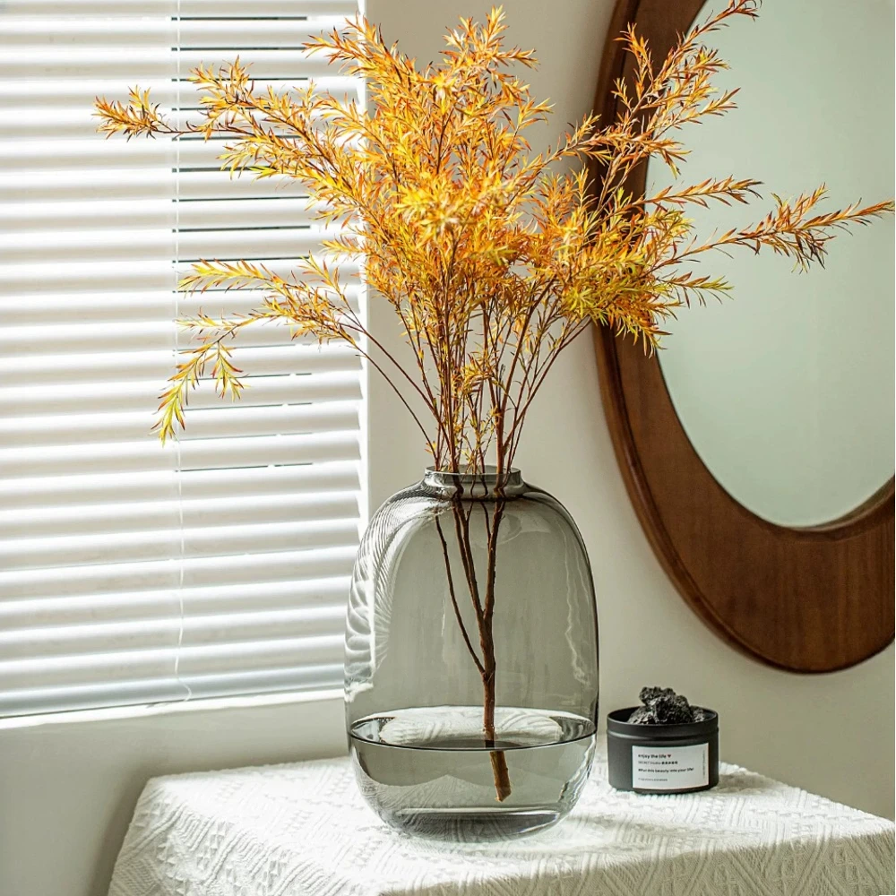 Elegant Nordic Oval Glass Vase for Fresh Flower Arrangements - Stylish Home Decor Piece