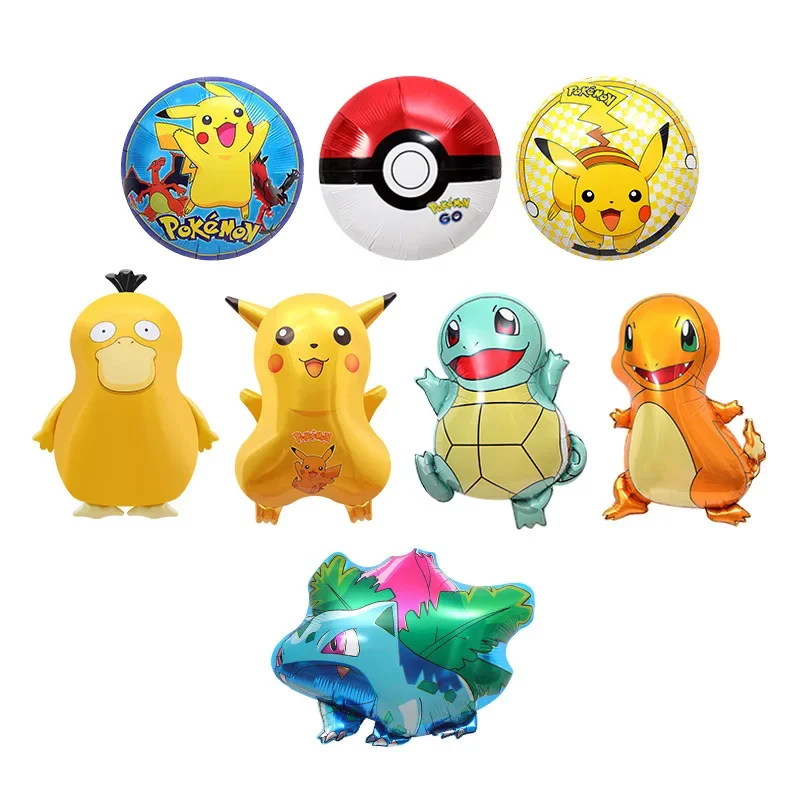 Ensemble de ballons en aluminium Pokémon pour enfants, Pikachu, SLaura,  Bulbizarre, figure humaine, fournitures de décoration, cadeau de fête d' anniversaire - AliExpress