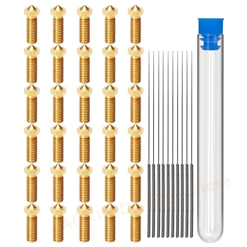 

Набор насадок для 3D-принтера E3D V6, 0,2 мм, 0,3 мм, 0,4 мм, 0,6 мм, 0,8 мм