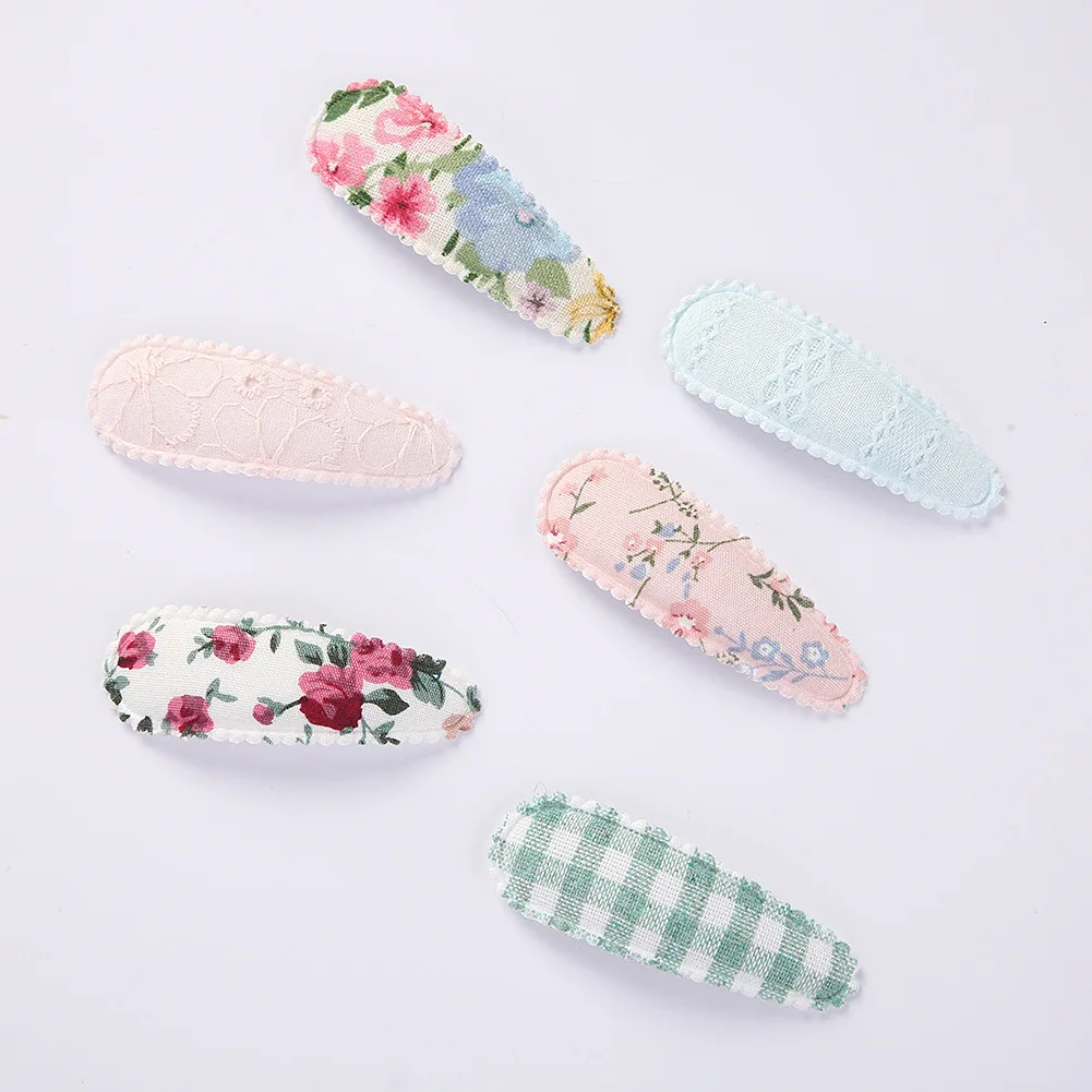 Hair Clips 2pc Floral Print 2inch Basic Snap - Uniqwear