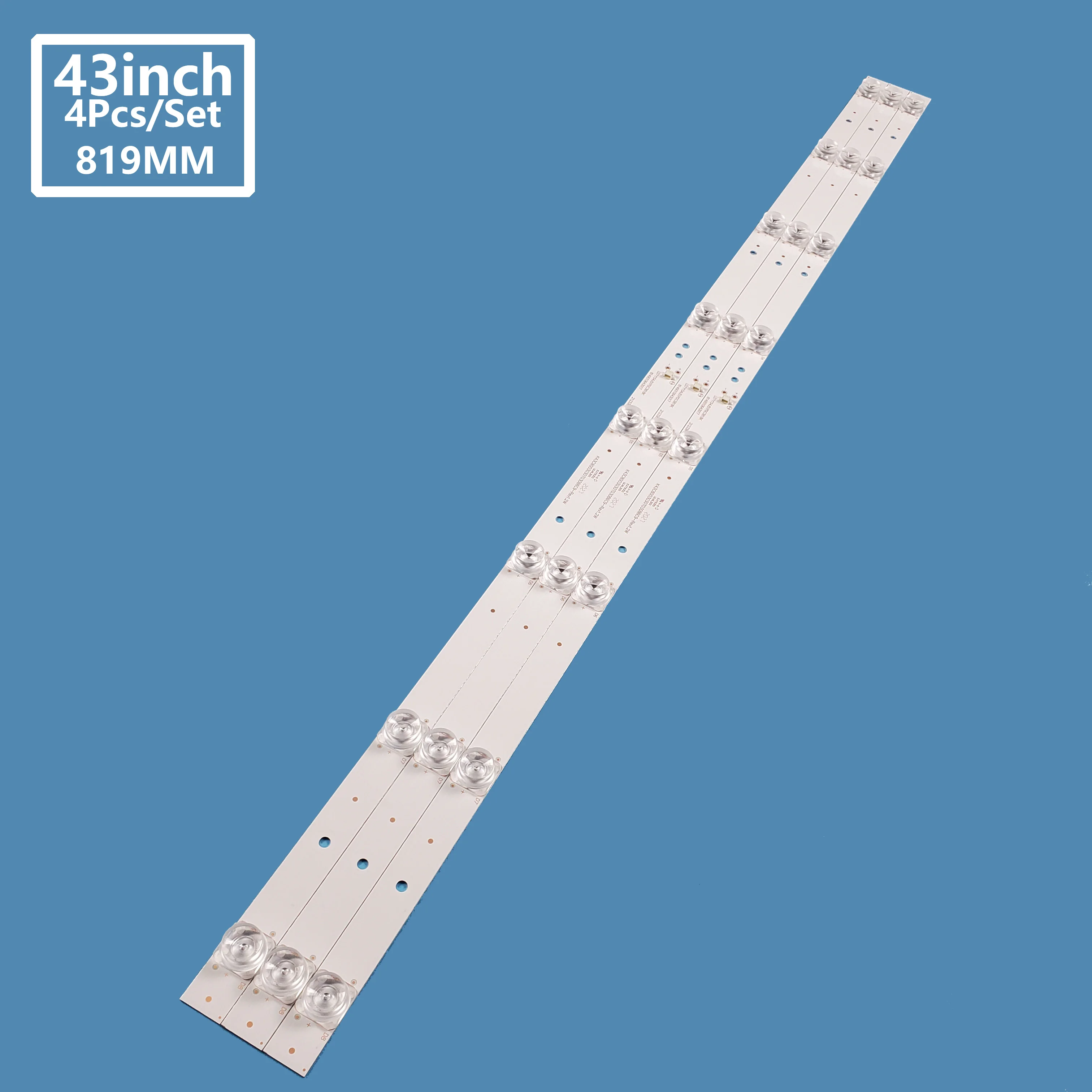 4Pcs/set Smart TV LED Backlight Bar Strip K43C8003030T03086C9-REV1.2W For Sanyo 43inch 43CE1271D1 Accessories Repair Replacement