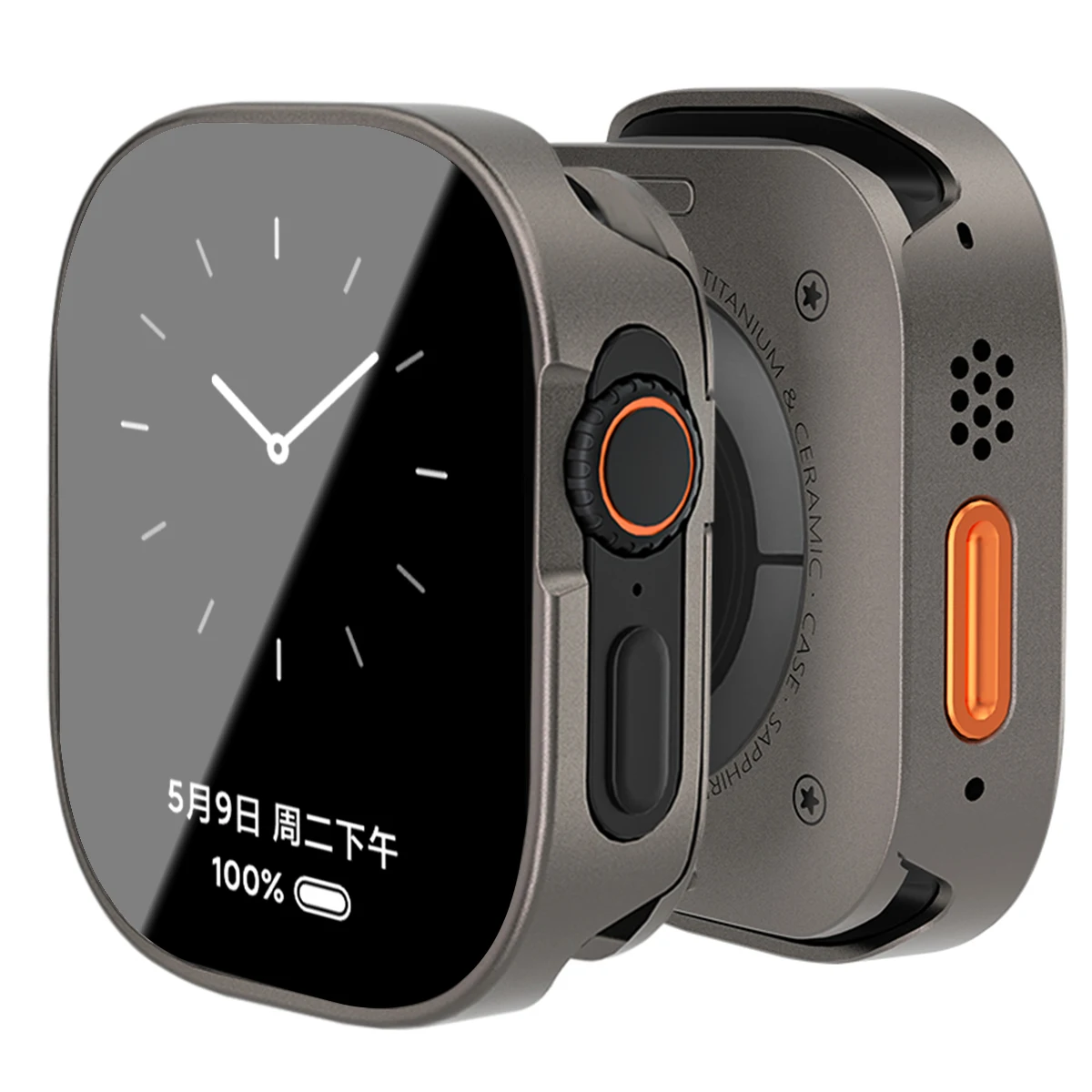 Premium Aluminum Alloy and PC Watch Cover with Tempered Glass Screen Protector