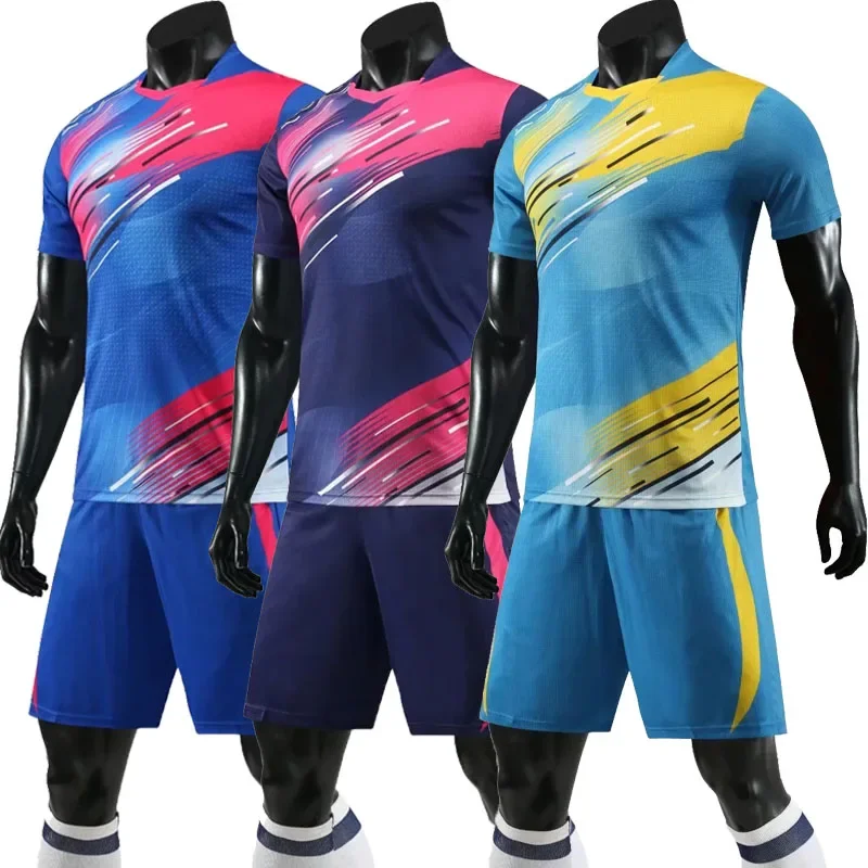 

2021 Custom football uniform Men Youth Childs Football jerseys College Soccer Uniforms Kits Kids blank shirt and shorts print