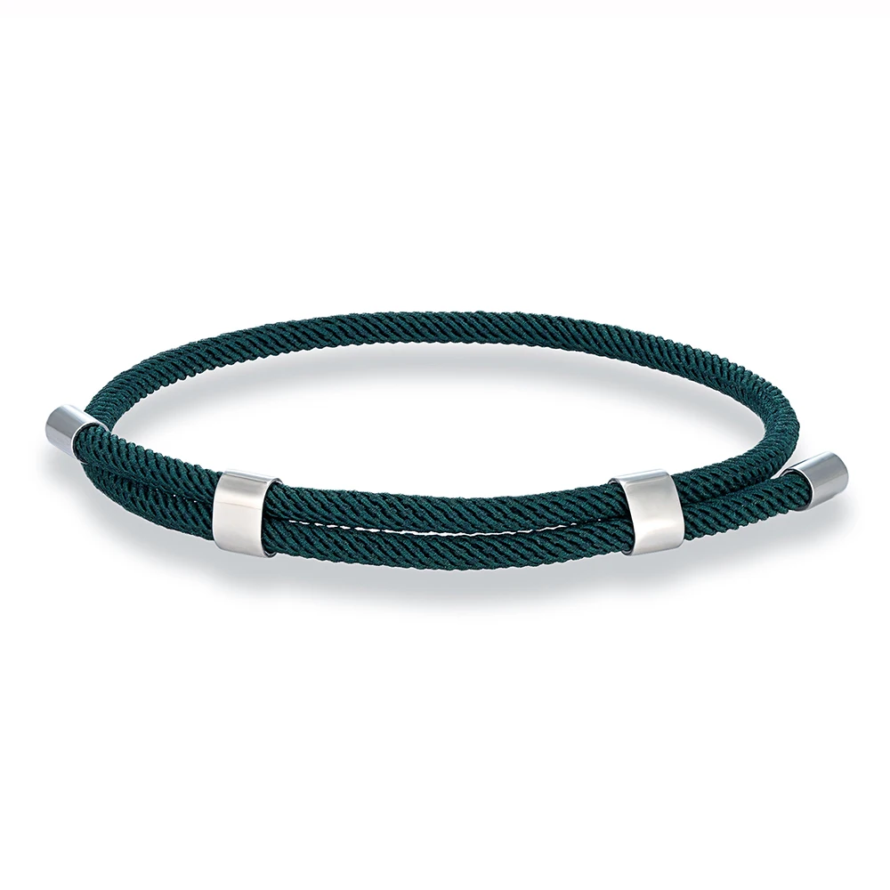 MKENDN Simple Style Men Women Bracelet 3mm Durable Marine Rope With Polished Steel Closure Jewelry Summer Beach Gifts