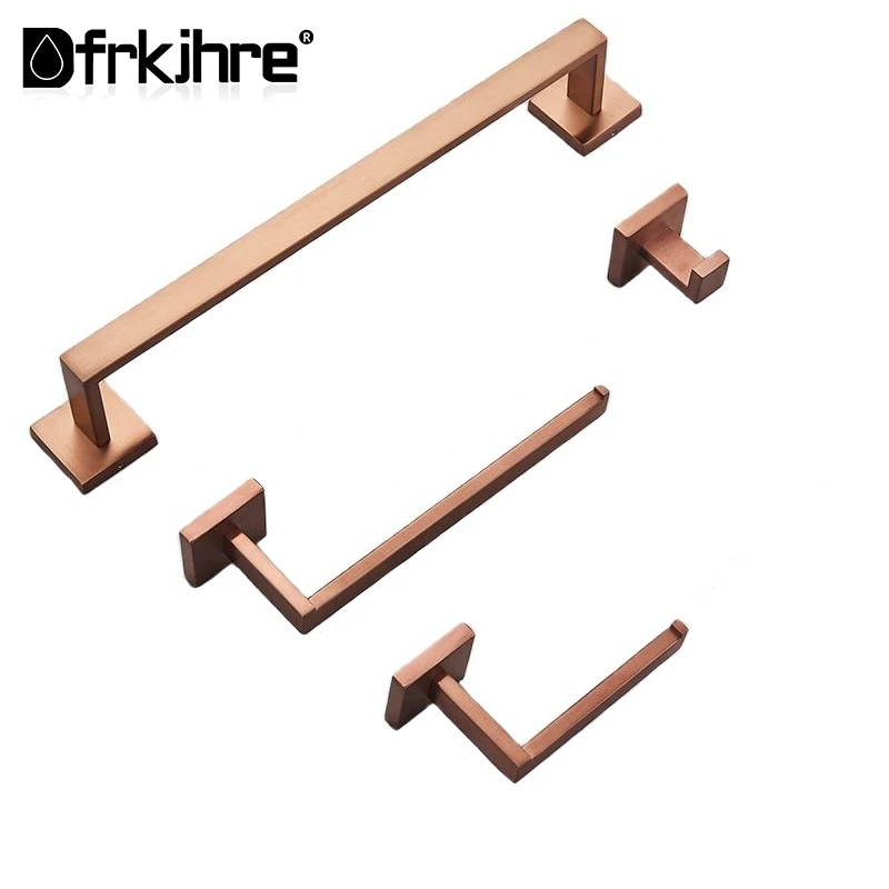 Description Picture 2 of itemBathroom Hardware Accessories Set Rose Gold Toilet Stainless Steel Wall Towel Bar Rail,Paper Holder and Hook Gold Bath Rack