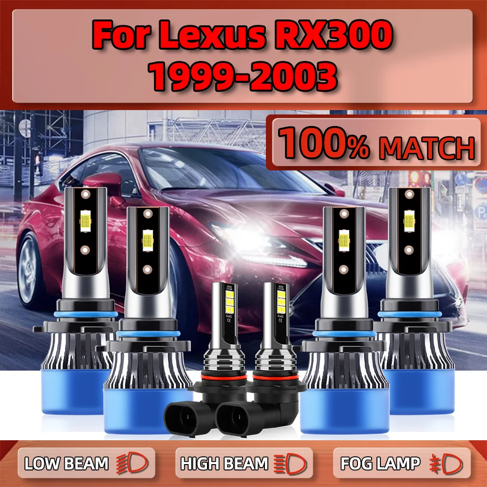 

60000LM Canbus LED Headlight 9005 HB3 9006 HB4 Car Light 12V 6000K White Fog Lamps For Lexus RX300 1999 2000 2001 2002 2003