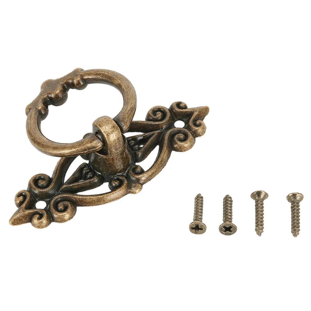 

Antique Bronze Pull Handles For Drawer Cabinet Door Drawer Wardrobe Closet Box Pull Hardware Alloy Handle Retro Drawer Pull Ring
