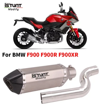Motorcycle Exhaust Modified Escape Moto Catalysts Delete Midd Pipe With Muffler Slip On For BMW F900 F900R F900XR 2020 2021