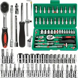 Enhanced Auto Repair Tool Kit - Comprehensive 46/53 - Piece Socket and Ratchet Wrench Set (46PC)