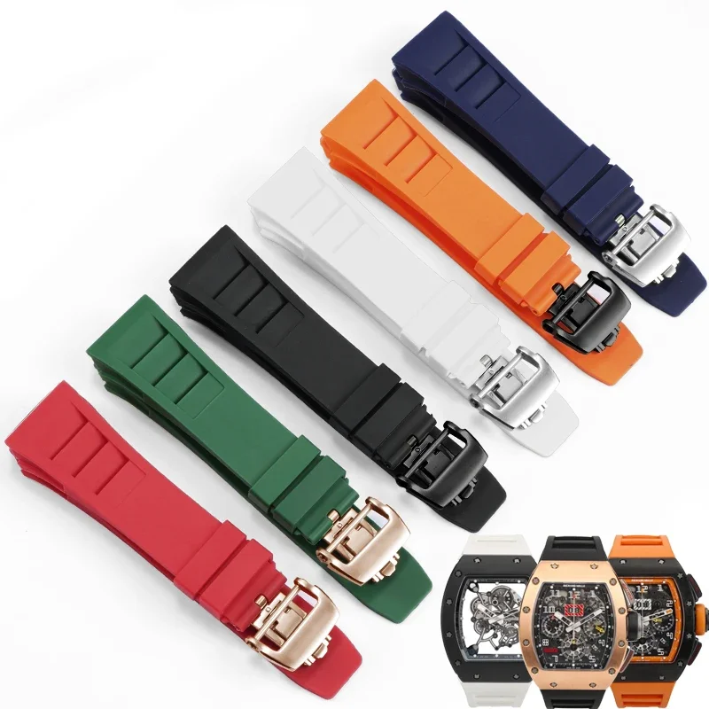 Vibrant Multicolor 25mm Rubber Watchband Replacement Strap