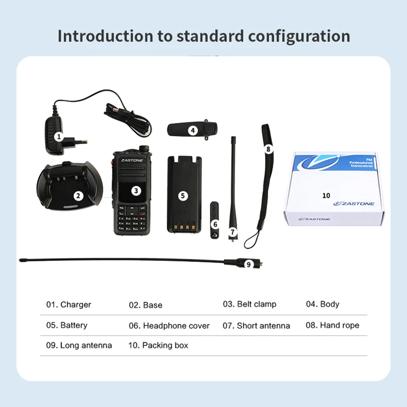 2PCS ZASTONE UV008 DMR Walkie Talkie Digita Two Way Radio Dual band 10W Dual time slot Walkie-talkie 136-174MHZ 350-480MHZ 6