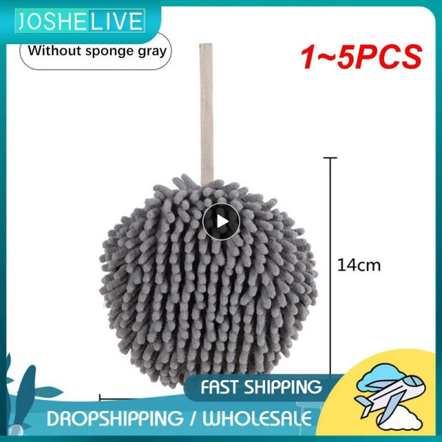 Chenille Hand Towels Kitchen Bathroom Hand Towel Ball with Hanging Loops  Quick Dry Soft Absorbent Microfiber Towels - AliExpress