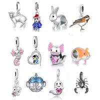 FC Jewelry Fit Original Charm Bracelet 925 Silver Animal Mexico Axolotl Hold Heart For Making Women Daughter Teens Berloque DIY 1
