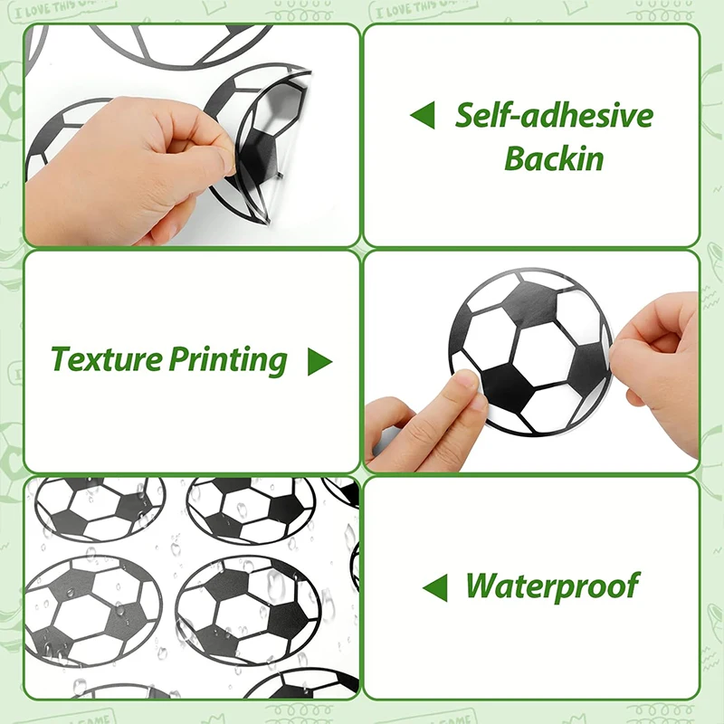 Football Soccer Wall Stickers Self-Adhesive Vinyl Wall Decals for Kids Sport Bedroom Refrigerator Sticker Home Decoration - 4
