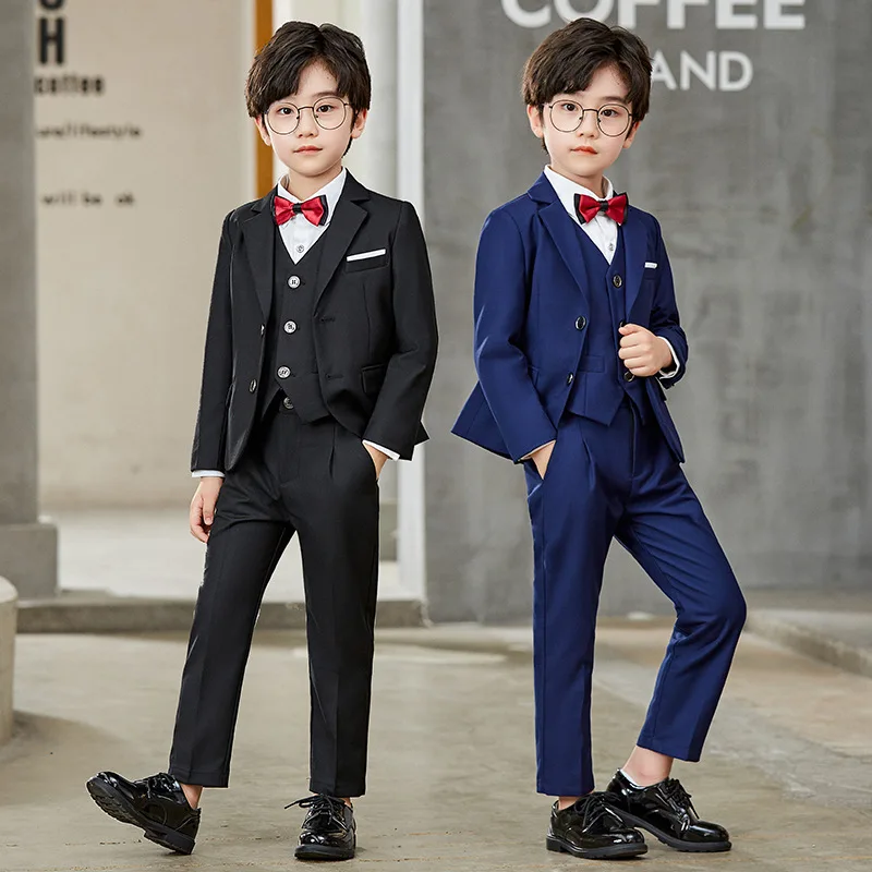 

Flower Boys Prince Wedding Party Piano Performance Costume Kids Blazer Vest Pants Shirts Outfit Formal Children Dress Suits Set