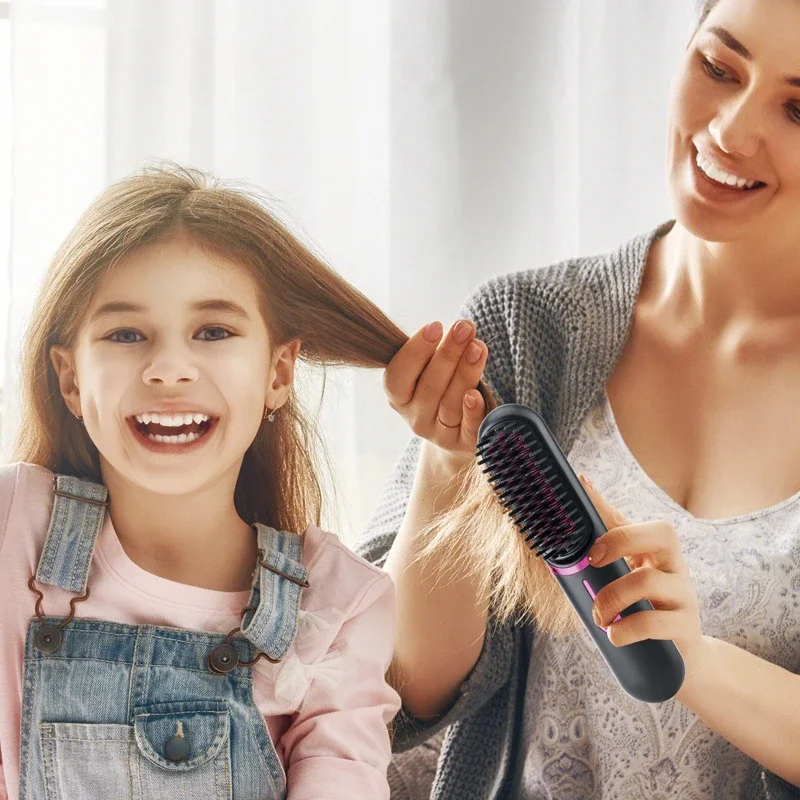 Electric comb multi-functional wireless hair straightener comb negative ion anti-ironing set straightening brush