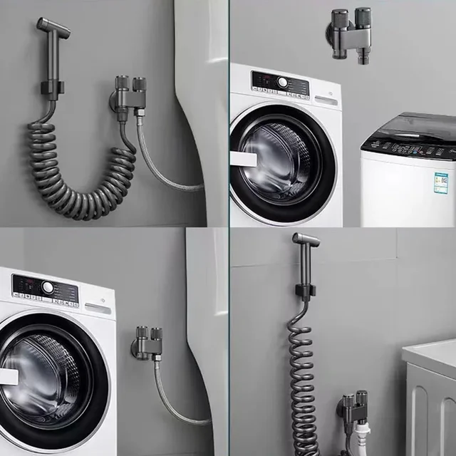 ก๊อกน้ำเครื่องซักผ้าแบบควบคุมสองทาง G1/2 1 เข้า 2 ออก วาล์วสามทางสำหรับห้องน้ำ อ่างล้างจาน อ่างล้างหน้า อุปกรณ์เสริมก๊อกน้ำ 4