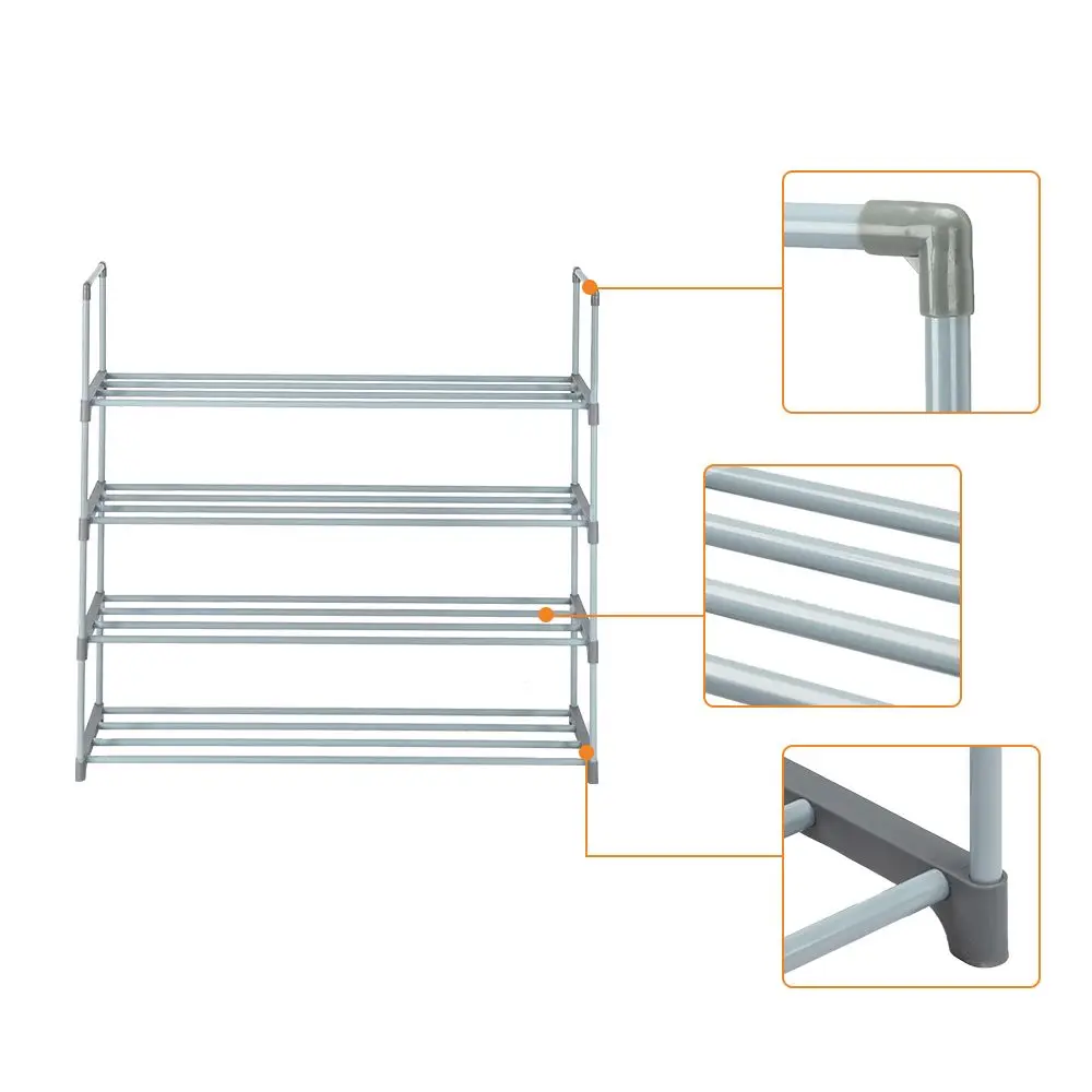 4 Tiers Shoe Rack Shoe Tower Shelf Storage Organizer 2 Pack Set For Bedroom Entryway Hallway and Closet