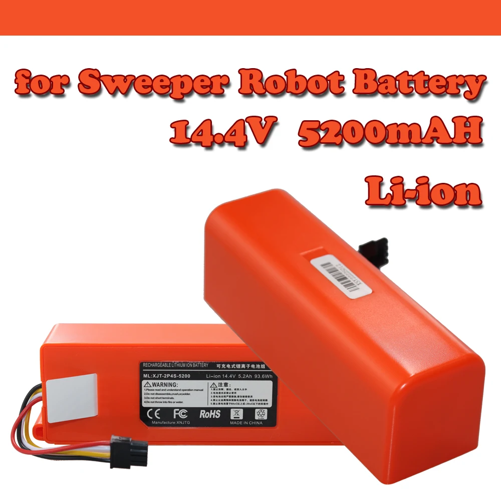 

14.4V 5200mAH li-ion Battery Robotic Vacuum cleaner Replacement Battery for Xiaomi Robot Roborock S50 S51 S55 Accessory Spare