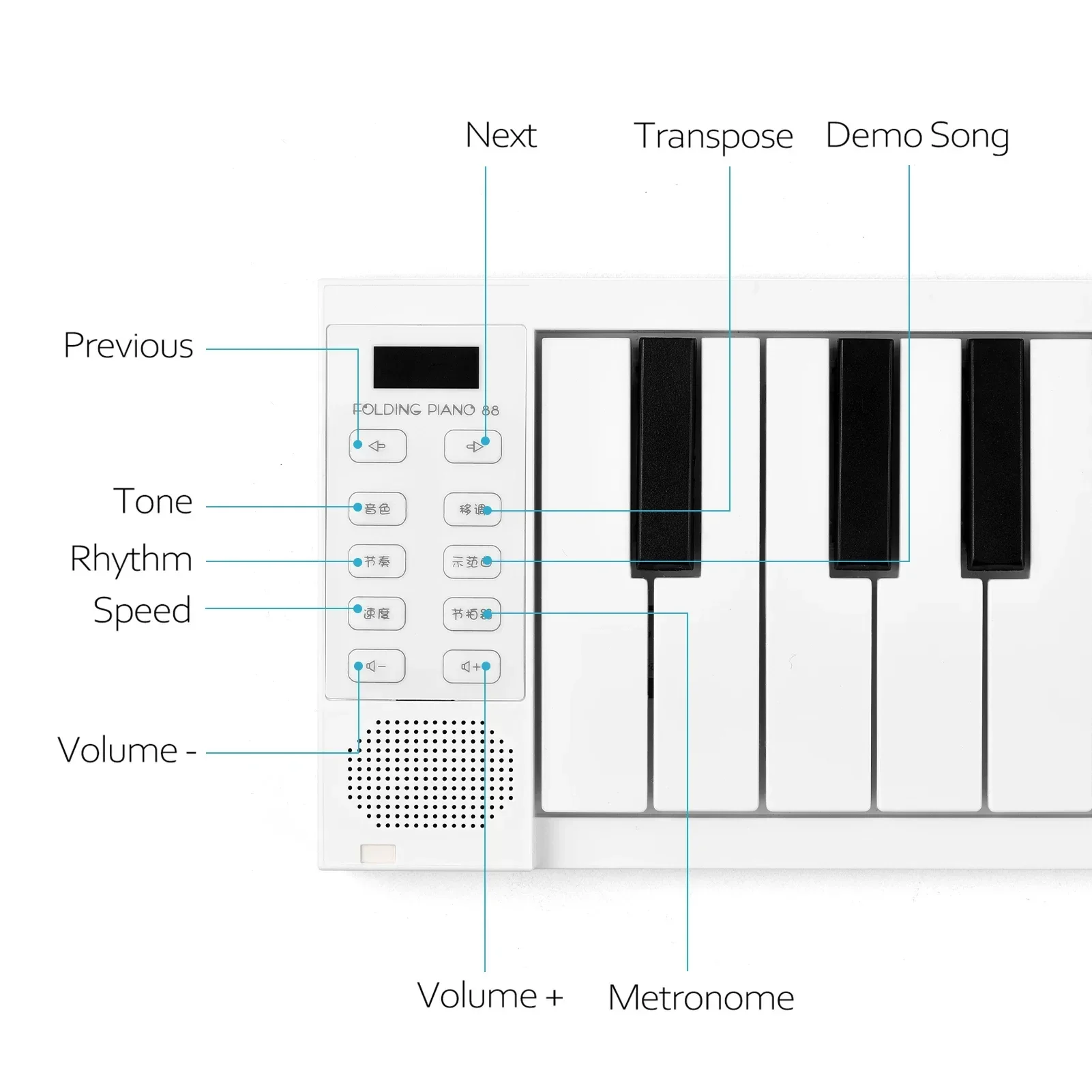 2023NEW 88k eye foldable piano Digital Piano Portable Electronic keyboard  student instrument