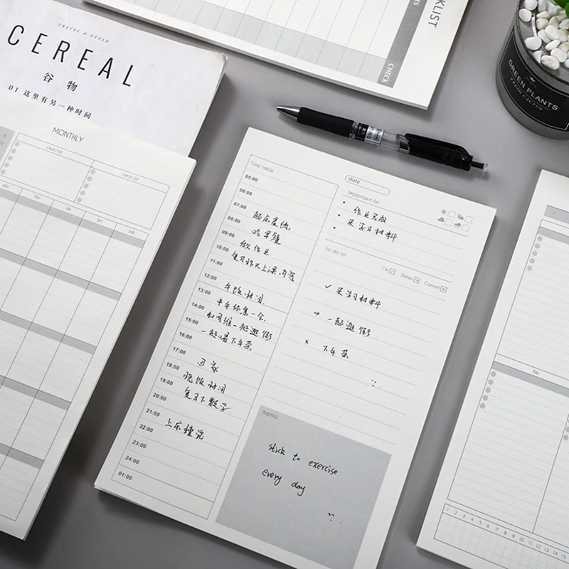 

40 Sheets Week Plan Goals Notebooks Journals Notepads Agenda Timetable Diary Tracker Goal Setting Planner PP Schedule Book