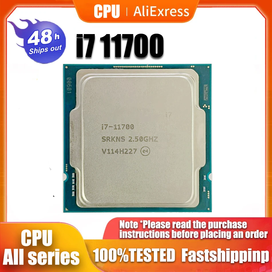 Nuovo Processore Cpu Intel Core I7 11700 2.5Ghz A Otto Core A Sedici Thread L3 = 16M 65W Lga 1200 Senza Ventola