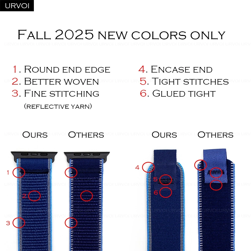 URVOI Nylon Weave Trail Loop Band with Pull Tab Closure