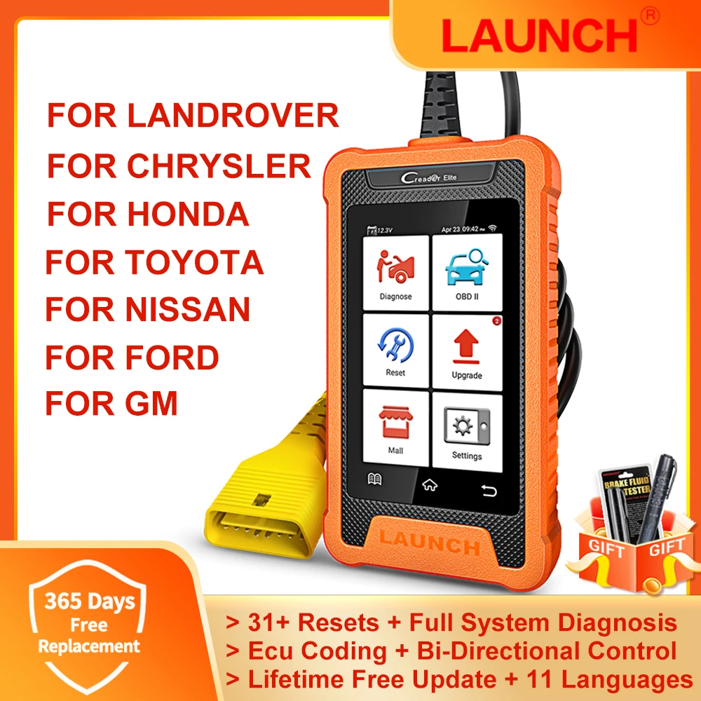 Lancio X431 Creader Elite Strumenti Diagnostici Del Sistema Completo Scanner Obd2 Test Attivo Codifica Ecu 31 + Reset Per Ford Per Toyota
