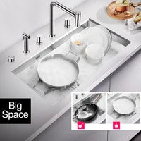 ASRAS Stepped อ่างล้างจาน304สแตนเลส4มม.ความหนา220มม.ความลึกขนาดใหญ่ทำด้วยมือแปรง Undermount อ่างล้างจาน 4