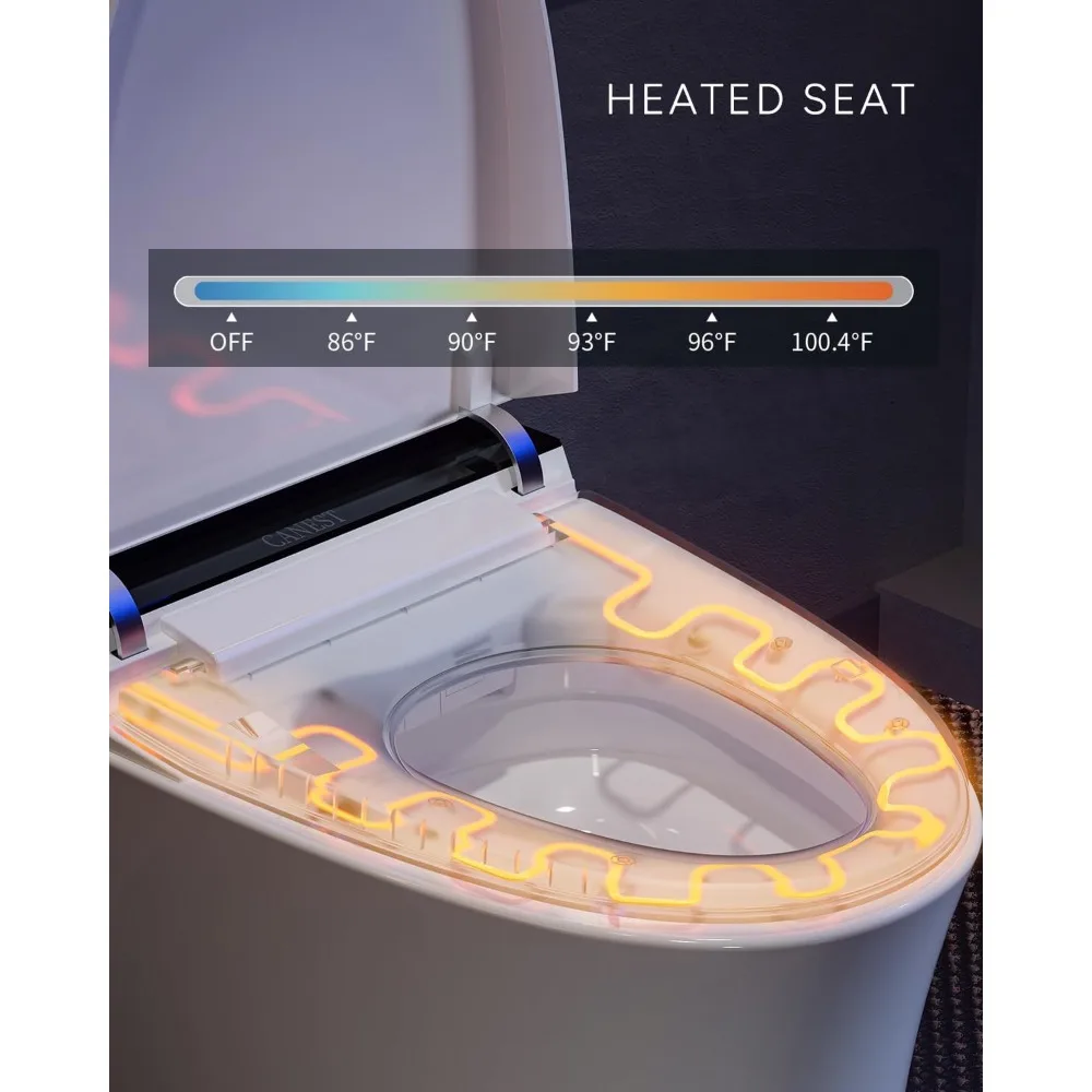 Smart Bidet Toilet, Smart Toilet with Bidet Built in, Pump-assisted Flush, Foot Sensor Operation, Warm Water, Heated Seat 5