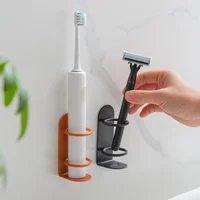 1PC No-hole wall-mounted electric toothbrush holder toothbrush toothpaste organizer razor organizer bathroom accessories 2