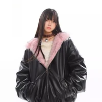 Korea Fuax Fur Hooded Parkas Y2K Coats Vintage Thicken Loose Casual Chaqueta Tops Fashion Snow Wear Women Jackets Abrigos 2025 3