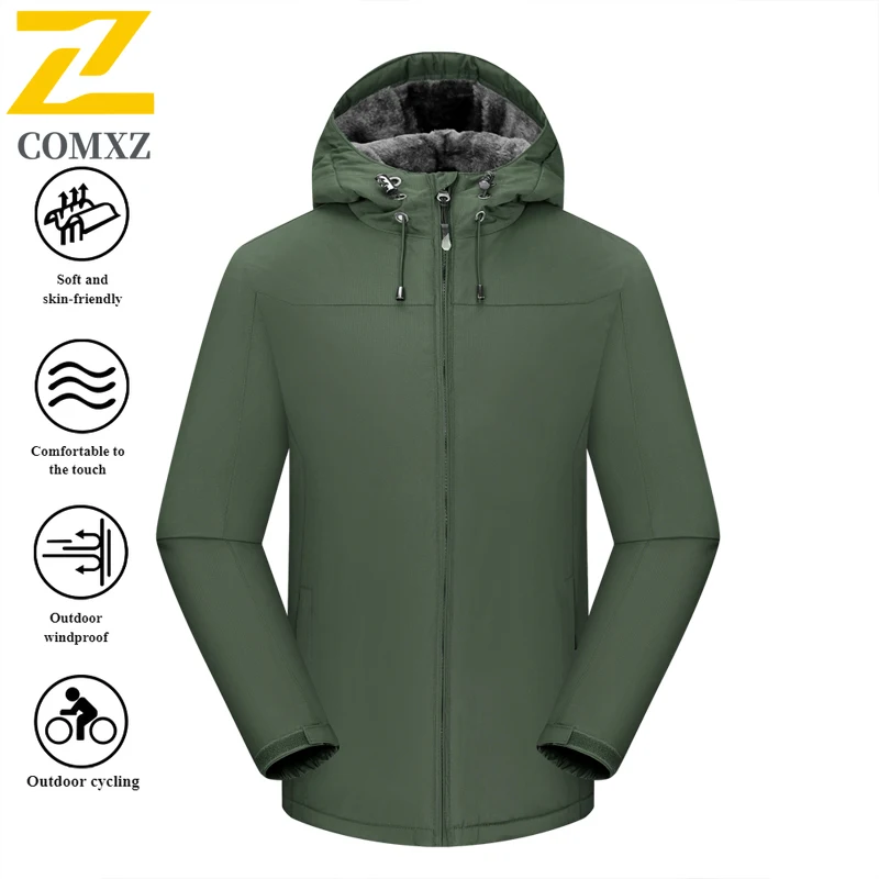 EiAO  Jacket Men's Thermal Ski Windproof Waterproof Winter Coat with Fleece Lining for Mountaineering Ice Fishing Extreme Cold