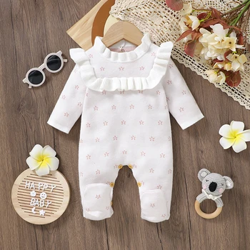 0-18m Inverno Vestiti Del Bambino Autunno Bianco Casual Tuta Sportiva Neonato Delle Ragazze Dei Ragazzi Manica Lunga Pagliaccetti Tute Bambini Abiti 1